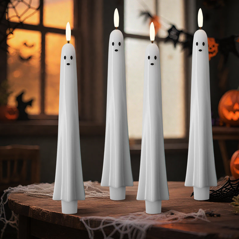 🎃👻 Candela LED fantasma telecomandata con fiamma 3D 👻🎃
