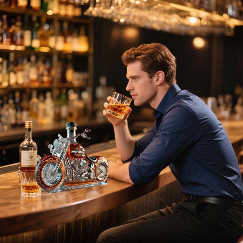 Bottiglia da vino in vetro moto creativa