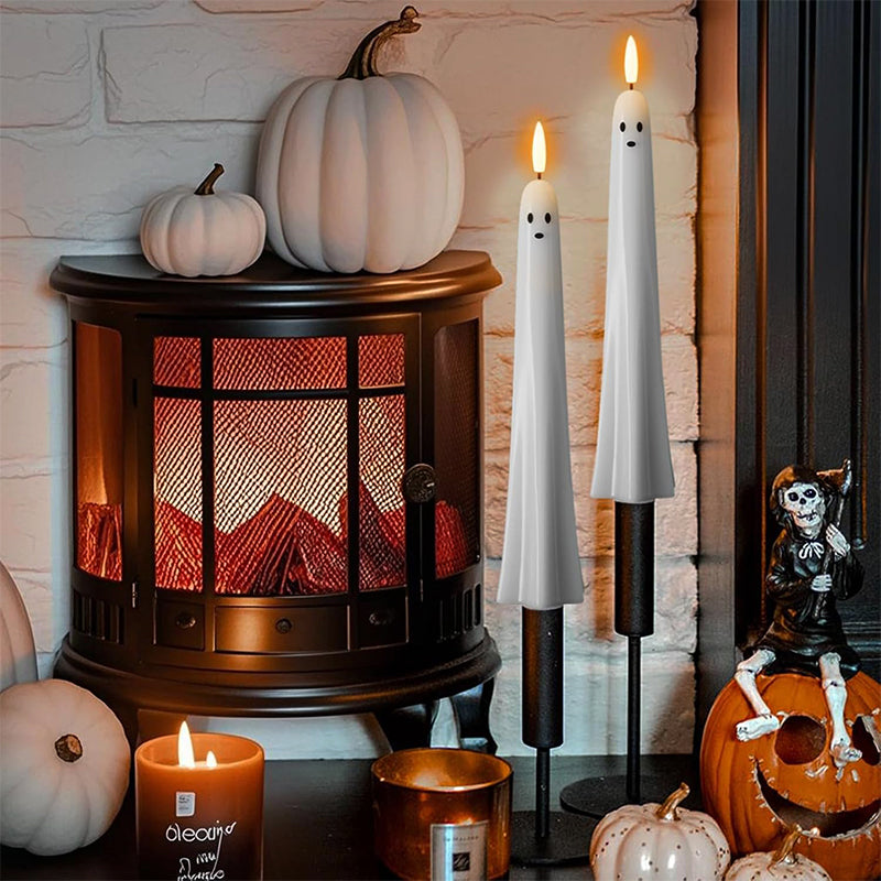 🎃👻 Candela LED fantasma telecomandata con fiamma 3D 👻🎃