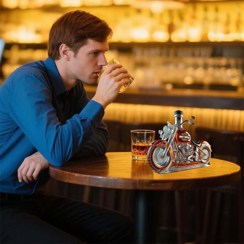 Bottiglia da vino in vetro moto creativa