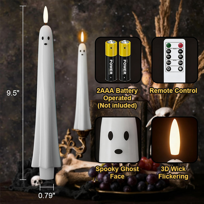 🎃👻 Candela LED fantasma telecomandata con fiamma 3D 👻🎃