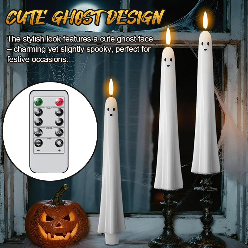 🎃👻 Candela LED fantasma telecomandata con fiamma 3D 👻🎃