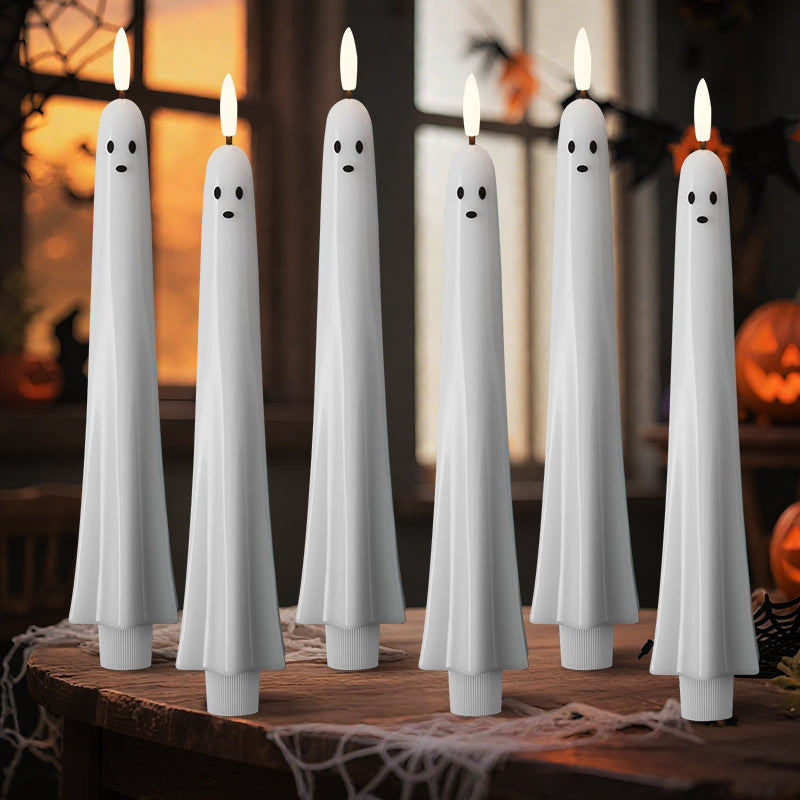 🎃👻 Candela LED fantasma telecomandata con fiamma 3D 👻🎃