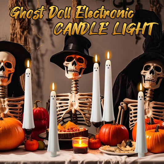 🎃👻 Candela LED fantasma telecomandata con fiamma 3D 👻🎃
