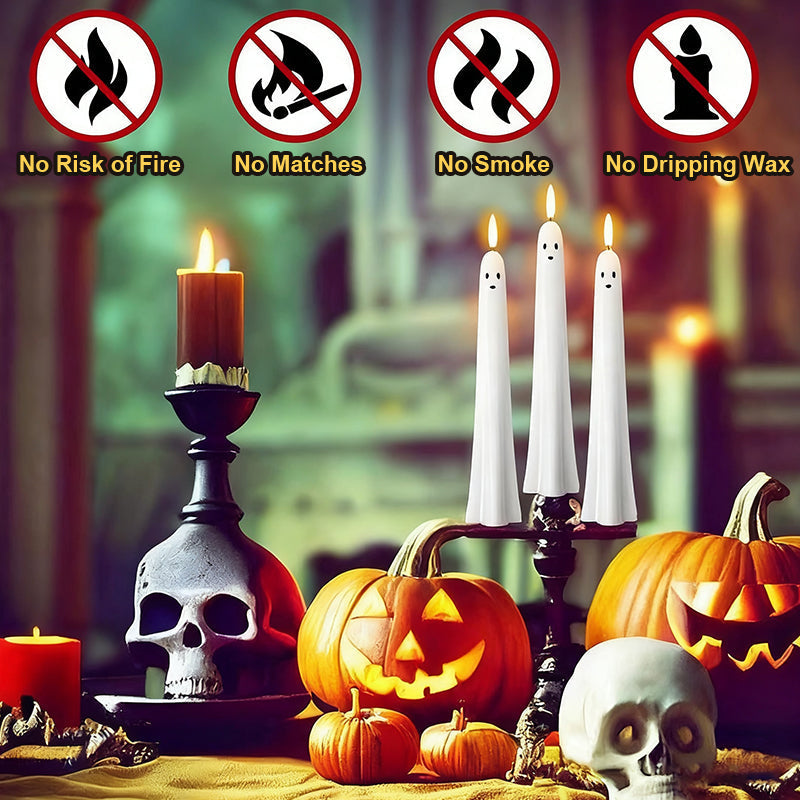 🎃👻 Candela LED fantasma telecomandata con fiamma 3D 👻🎃