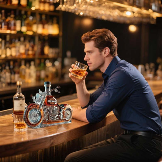 Bottiglia da vino in vetro moto creativa