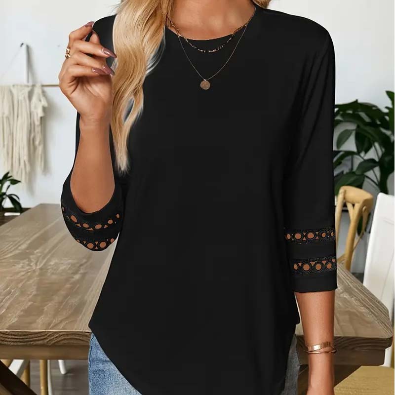 3/4 Maglione da donna a maniche lunghe con scollo a V alla mod