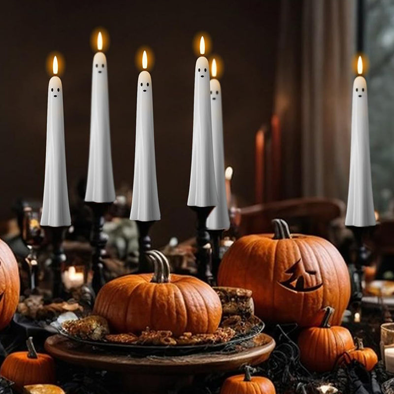 🎃👻 Candela LED fantasma telecomandata con fiamma 3D 👻🎃