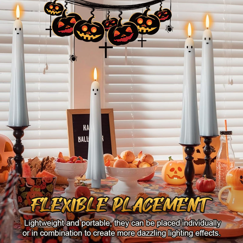 🎃👻 Candela LED fantasma telecomandata con fiamma 3D 👻🎃