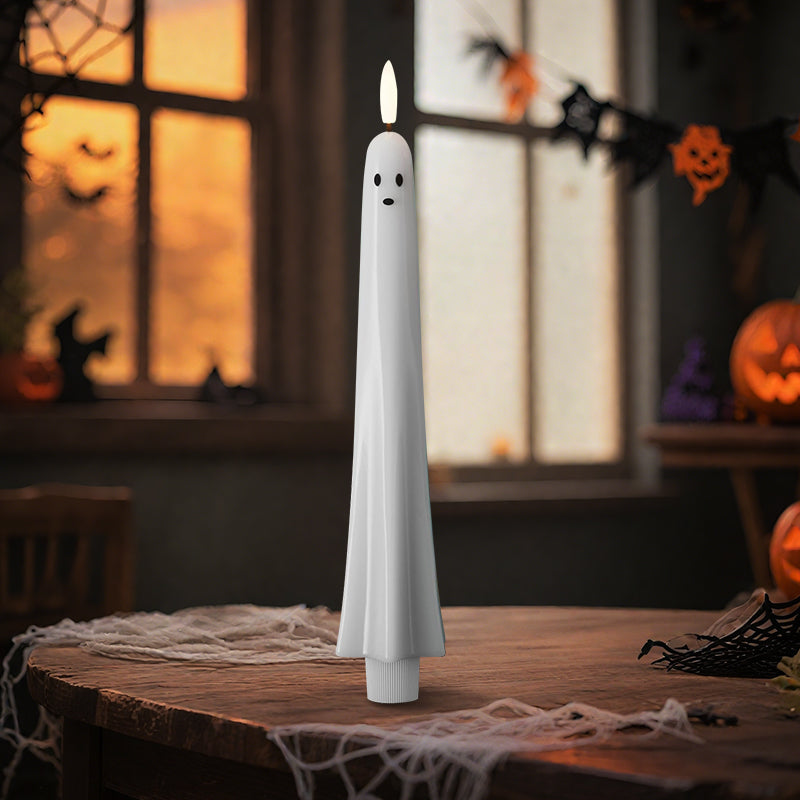 🎃👻 Candela LED fantasma telecomandata con fiamma 3D 👻🎃