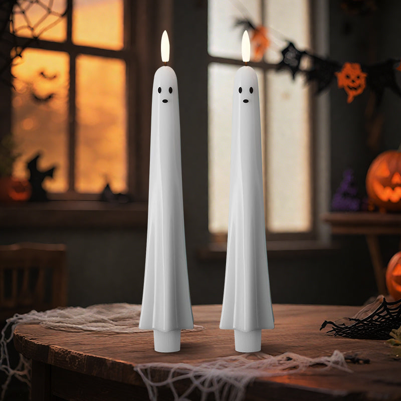 🎃👻 Candela LED fantasma telecomandata con fiamma 3D 👻🎃